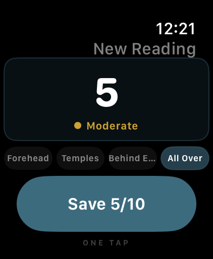One Tap Headache Diary on Apple Watch